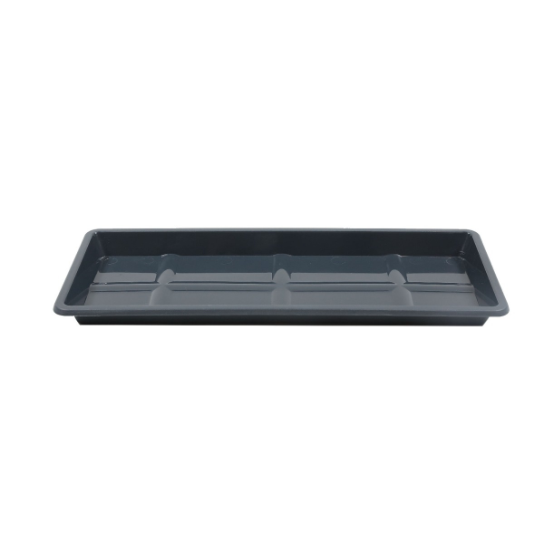 Farfurie jardiniera Carina din plastic antracit 37.7 x 15.5 x 2.45 cm – pentru interior si exterior