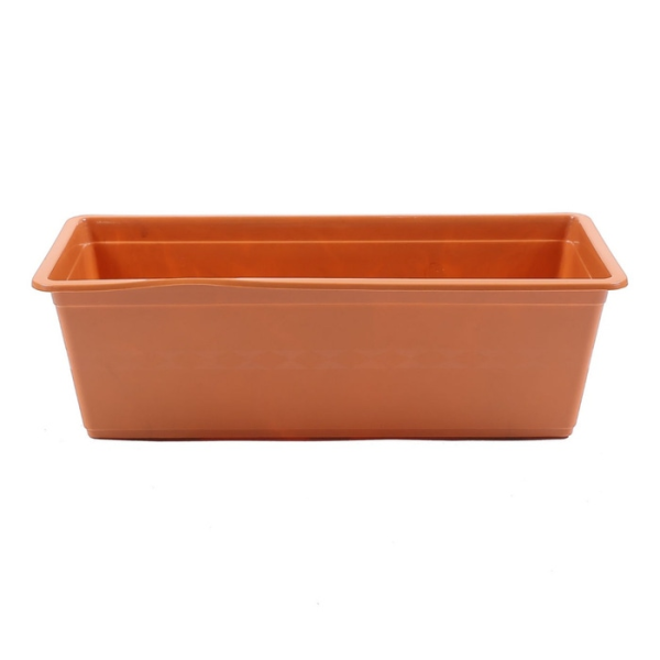 Jardiniera din plastic Carina interior/exterior, dreptunghiulara, maro, 40 x 18 x 12.6 cm
