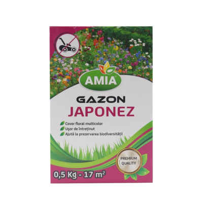 Seminte gazon japonez AMIA 0.5 kg – cu mix flori ornamentale multicolo Seminte gazon japonez AMIA 0.5 kg – cu mix flori ornamentale multicolo