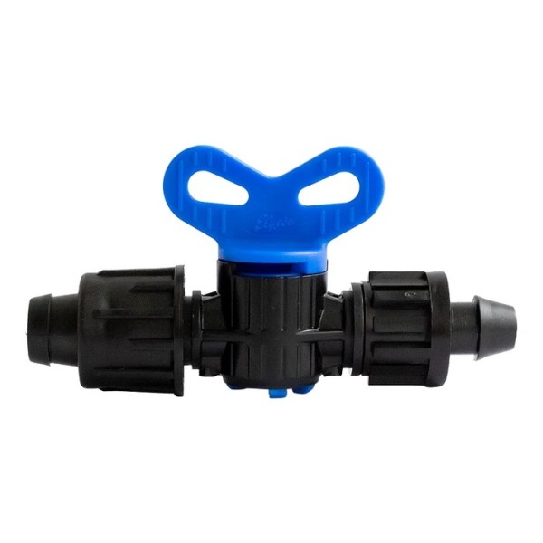 Robinet de grădină pentru bandă irigații prin picurare, capac negru, polipropilenă, D 17 mm, set 2 buc